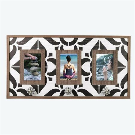 YOUNGS 4 x 6 in. Wood Collage Photo Frame, Black & White 20883